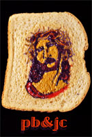 Jesus Art - peanut butter and jelly pb&j Jesus Christ on toast - artist Kenya Loot Reason